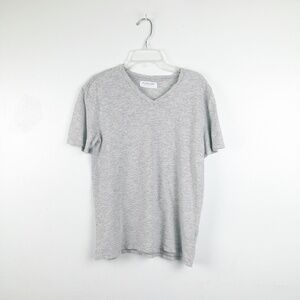 🦋 EVERLANE Casual Gray V-Neck Stripe Tee T-Shirt XS